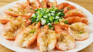 蒜蓉蒸虾最好吃的做法，虾肉鲜嫩，蒜香入味，3分钟就能上桌 [EngSub]