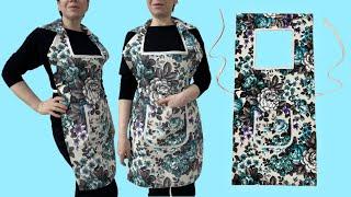 No Fabric waste! Only with 100x50cm fabric! Sew Very Easy Apron in 10 Minutes