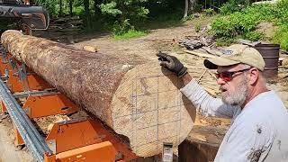 Cutting MONSTER 18'-6" beams on 16' mill!  Beams too long for Norwood HD36v2.  Part 1