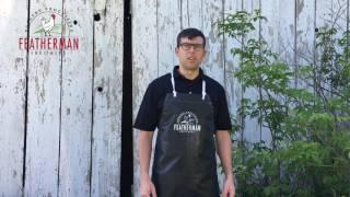 How to tie the new Featherman Equipment Poultry Processing Neoprene Apron