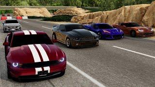 BeamNG Online:Tennessee Highway Roll Racing!| LOW BOOST 956HP Whipple GT500 Takes On 1000+HP Cars!