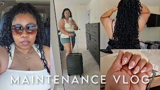 Pack & Prep Maintenance Vlog: Boho Knotless Crochet Braids, French Tip Nails, Shopping & Outfits