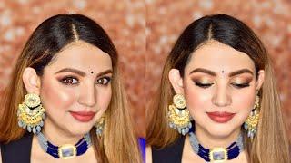 Glowy Wedding Guest look | Soft Glam glowy look | Indian Bridesmaid Makeup Tutorial 2024