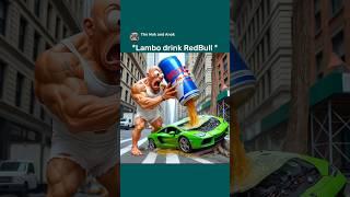 Lamborghini Drinking Special Red Bull Beverage Be Like! Dwayne x Peele Arnold #aiart #chatgptart