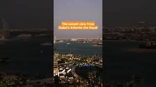 The view of the Palm Island, Dubai skyline and Burj Al Arab from Atlantis the Royal resort