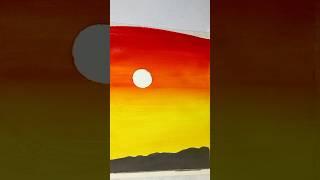 Sunset scenery painting #shorts  #painting  #creativeart  #drawing