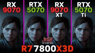 RX 9070 vs RX 9070 XT vs RTX 5070 vs RTX 5070 Ti | Ryzen 7 7800x3D | Tested in 15 games