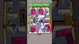 32 x 40 Ghar ka Naksha #housemap #floorplan #architecture #construction #reels #shortvideo