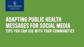 Adapting Public Health Messages for Social Media: Tips You Can Use With Your Communities