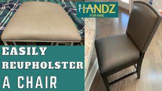 HOW TO EASILY REUPHOLSTER A BARSTOOL CHAIR FOR LESS THAN $50 | DIY Tutorial