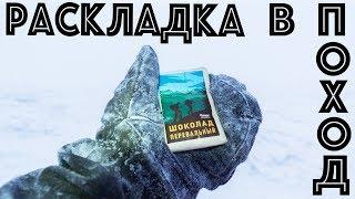 Раскладка продуктов в зимнем одиночном походе.