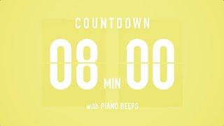 8 Minutes Countdown Timer Flip Clock / + Piano Beeps 