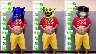 Funniest Sonic EXE & My talking Tom EXE &  Fat TikTok Stomach Dance Effects Most Viewed On YouTube
