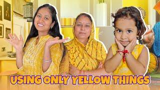 Using Only YELLOW Things for 24 Hours Challenge  I Ridhu Goswami