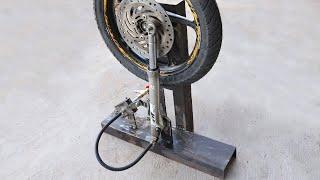 Making a Compressed Air Engine from Motorcycle Wheel and Fork