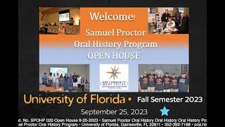 SPOHP Open House, Fall, 2023. September 25, 2023