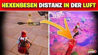 Lege mit dem Hexenbesen Distanz in der Luft zurück Fortnite Battle Royale Albtraum Eins