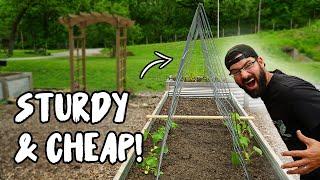 DIY TRELLIS for CUCUMBERS in a RAISED GARDEN BED!