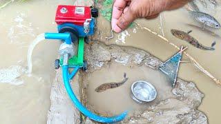 catch fish using mini water pump | fishing exciting | diy tractor @sunfarming7533