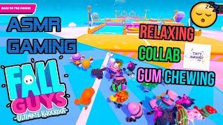 ASMR Gaming  Fall Guys Ultimate Knockout Relaxing Gum Chewing  Controller Sounds + Whispering 