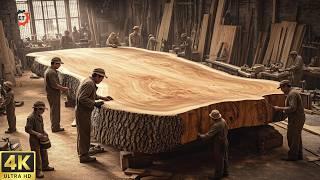The Unbelievable Transformation of a 1,000-Year-Old Log into a Giant Wooden Table Masterpiece of Art