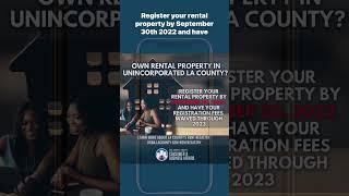 Rent Registry Deadline September 30th 2022