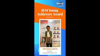 Mr Prateek Gupta receiving IEM Young Achievers Award at IEM Economic Summit 2022 | Rockwell