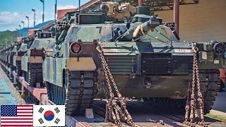 US Army, 1st Armored Division. Tanks during military exercises in the Republic of Korea.