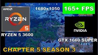 GTX 1660 Super + Ryzen 5 3600 | 1680x1050 Resolution |Fortnite Chapter 5 Season 3 [Performance Mode]