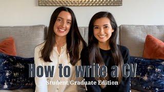 HOW TO WRITE A CV: Student and Graduate Edition | Becca and Soph