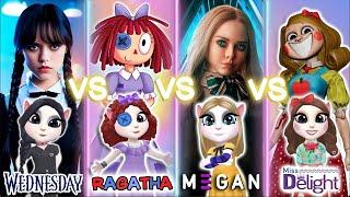 My talking Angela 2 | Miss Delight VS  M3gan Vs Wednesday Vs Ragatha | cosplay