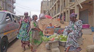 4K LOCAL STREET FOOD MARKET IN GHANA ACCRA, AFRICA