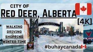 4K Red Deer,Alberta | Downtown | December Winter on Canada | Relaxing Travelling Music #buhaycanada