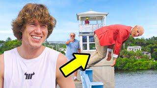 Crazy Old Man Goes Bridge Jumping!