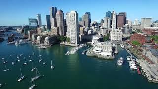 HD 1080 /HISTORIC BOSTON FROM THE AIR / BUSINESS DISTRICT / NORTH END / WATERFRONT / ZICAM BRIDGE