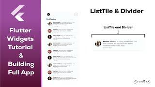Flutter ListTile & Divider Widgets - Building Full App - Tutorial for Beginners -