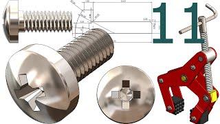 11-Project 49| Manual Clamp  |SolidWorks Tutorial: pan head cross screw M4