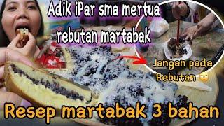 Resep martabak ala pedagang hanya dengan tiga bahan kalian gak usah beli bikin  simple enak empuk