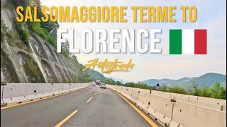 Driving in Italy  from Salsomaggiore Terme to Florence on the highway in September 2024