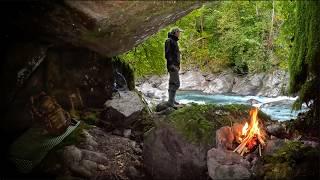 Surviving in a Natural Cave Shelter during Heavy Rain