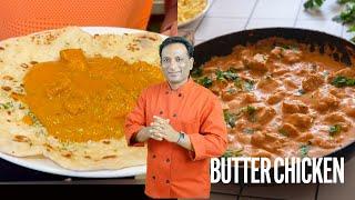 బటర్ చికెన్ గార్లిక్ నాన్  - Butter Chicken- Garlic Naan what India eats when they go to Restaurant