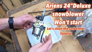 Ariens 24’’ delux snowblower won’t start . Let’s clean the carb