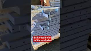 Balkongeländer Metall pulverbeschichtet - hier in Taubenblau #xpress Selbstmontage 