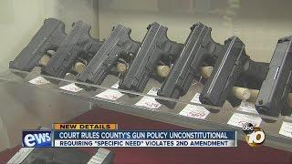 Court rules San Diego County's gun policy is unconstitutional