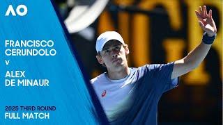 Francisco Cerundolo v Alex de Minaur Full Match | Australian Open 2025 Third Round