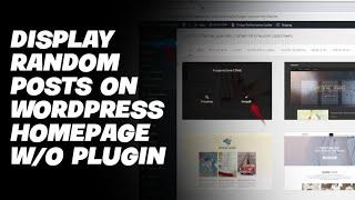 Display Random Posts on WordPress Homepage without Plugin | How to TIVI