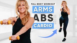 20 Minute Full Body Fat Burning Workout! Abs + Arms + Cardio + Stretch