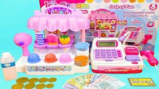 7 Minutes Satisfying with Unboxing Cute Pink Ice Cream Store Cash Register ASMR Review Toys