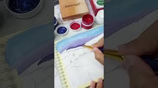 Gouache Paint | Landscape Painting #shorts #gouache