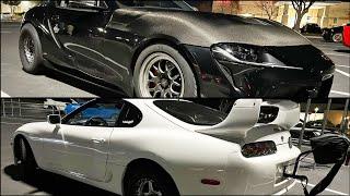 1100HP MK5 Toyota Supra VS 1300HP MK4 Supra! B58 VS 2JZ - EPIC STREET RACE!